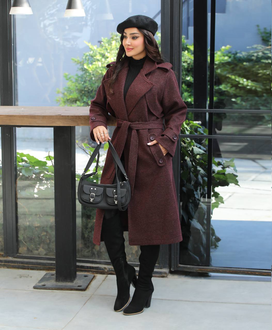 پالتو فوتر زنانه بلند جیب پاگن